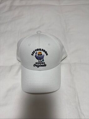 adidas Originals White Embroidered 'See You Soon' Cap
